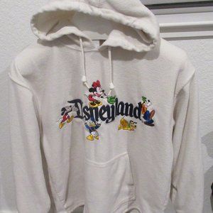 Vintage Disneyland Resort Hooded Sweatshirt Gray Small Mickey Donald Hoo…